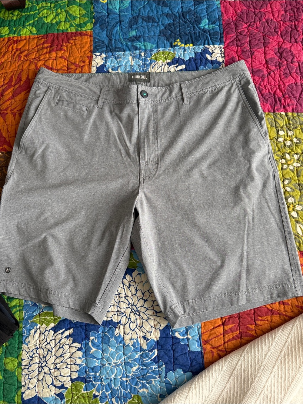 Linksoul Gray Men's Flat Front Performance Shorts